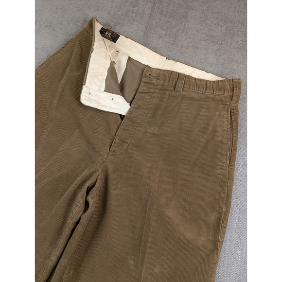Double RL Ralph Lauren Pants Men 34x34 (34x31) Corduroy Button Fly Made in USA